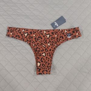 NWT Hollister Leopard Print Bikini Bottom Super Cheeky Size Large